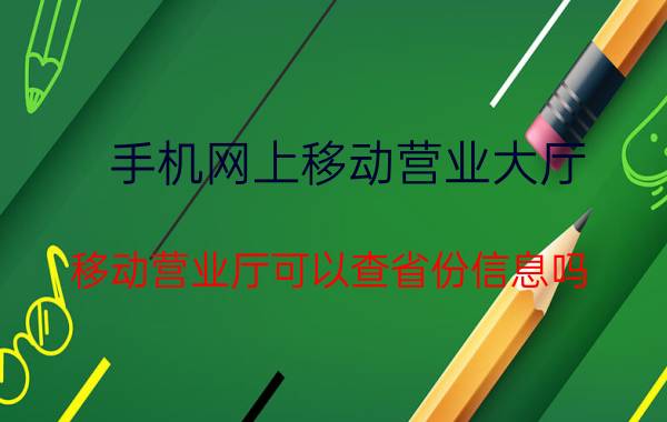 手机网上移动营业大厅 移动营业厅可以查省份信息吗？